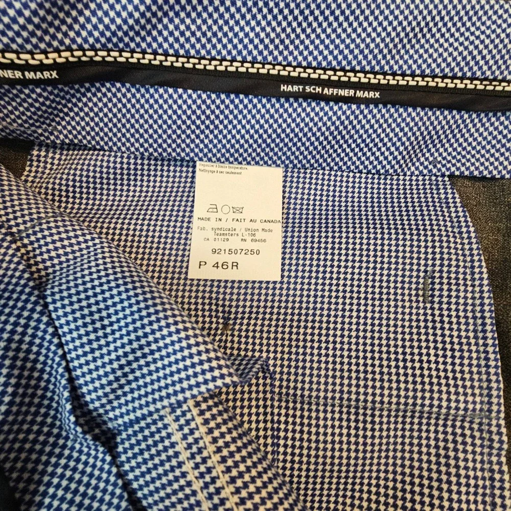 Hart Schaffner Marx 46R Chicago Fit Unhemmed Charcoal Suit Pants NWT $125 L844